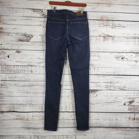 Madewell 9" Mid Rise Skinny Leg Jeans 28TL Womens Dark Wash Pockets - Picture 4 of 8